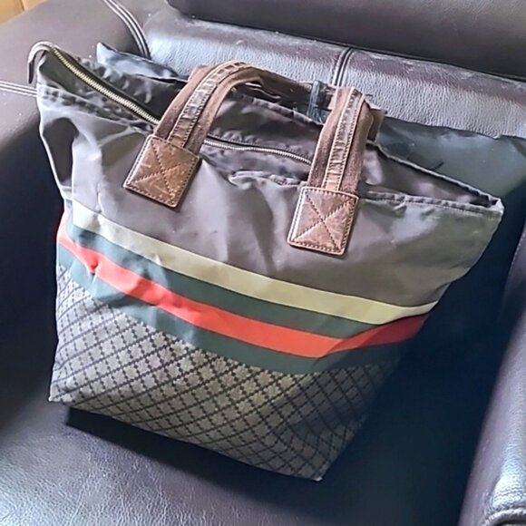 GUCCI Diamante Tote Bag Nylon AUTH - Picture 3 of 16